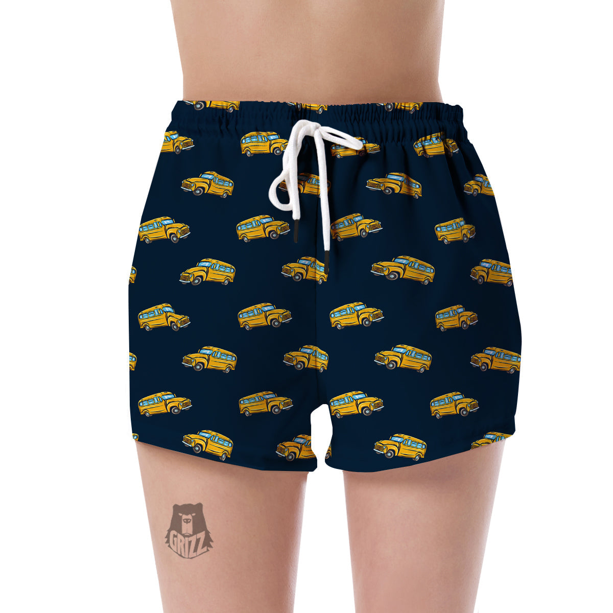 Bus School Pattern Print Women's Shorts-grizzshop