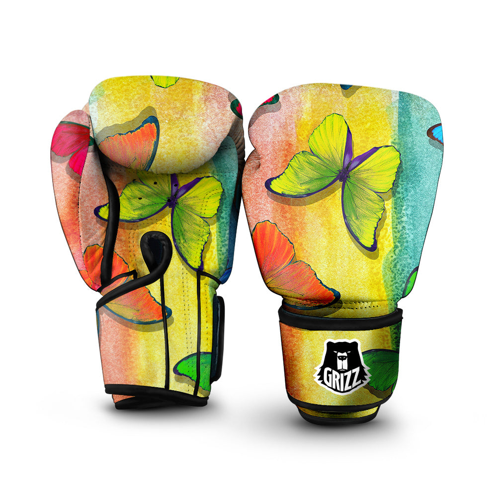 Watercolor Heart Teal And Pink Print Boxing Gloves