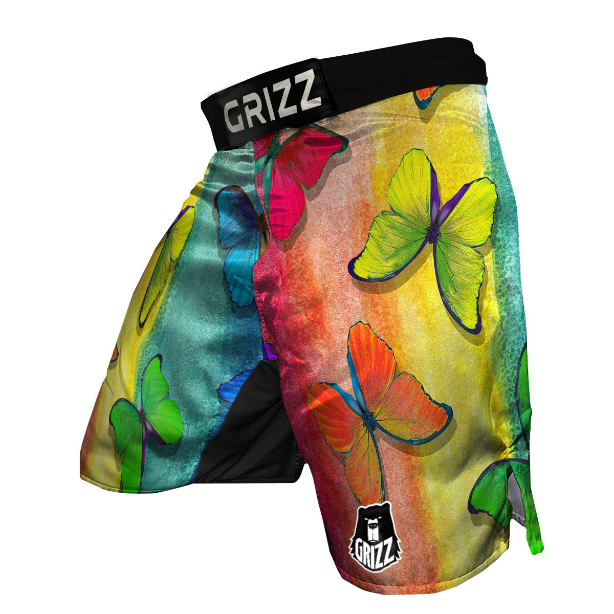 Butterfly Colorful Watercolor Print MMA Shorts-grizzshop