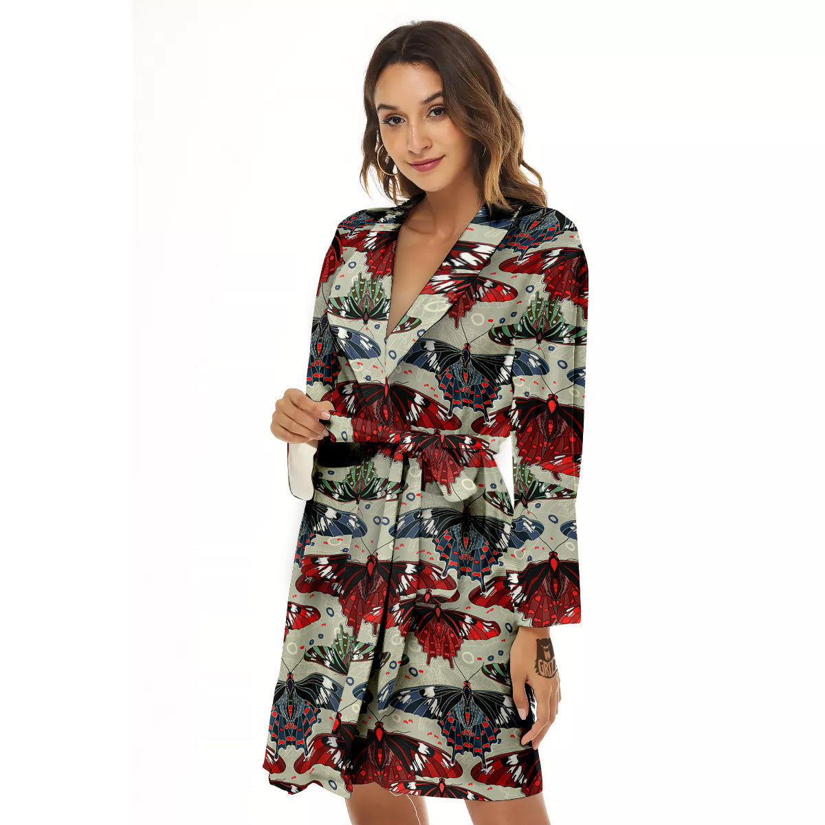 Butterfly Exotic Print Pattern Women's Robe-grizzshop