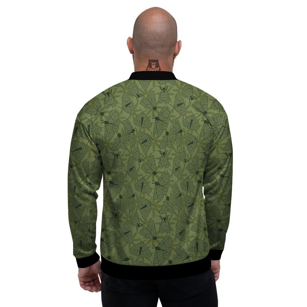 Butterfly Monarch Green Print Pattern Men's Bomber Jacket-grizzshop