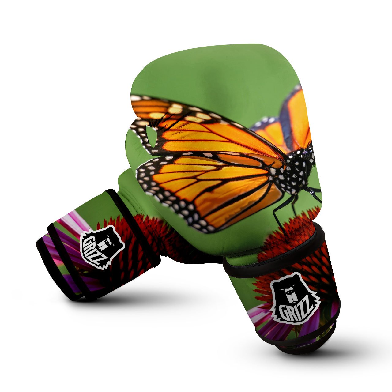Butterfly Monarch Orange Print Boxing Gloves-grizzshop