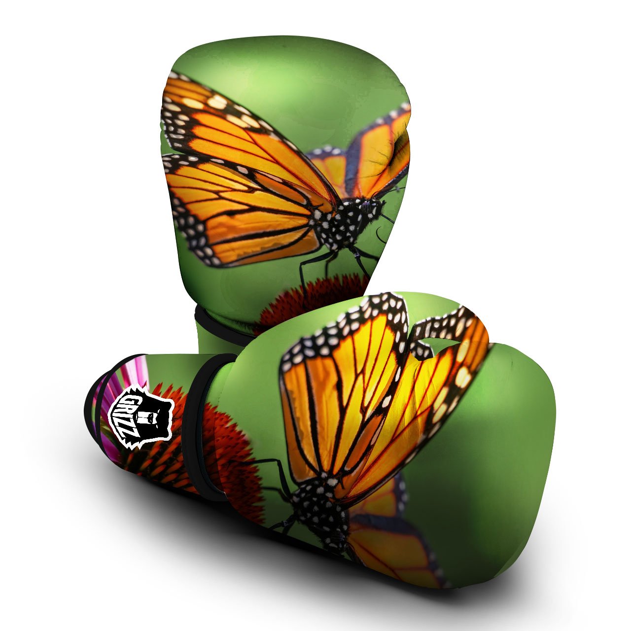 Butterfly Monarch Orange Print Boxing Gloves-grizzshop