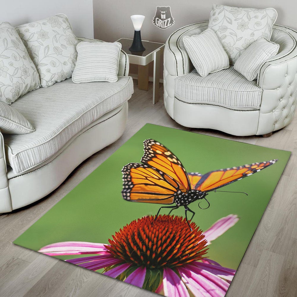 Butterfly Monarch Orange Print Floor Mat-grizzshop