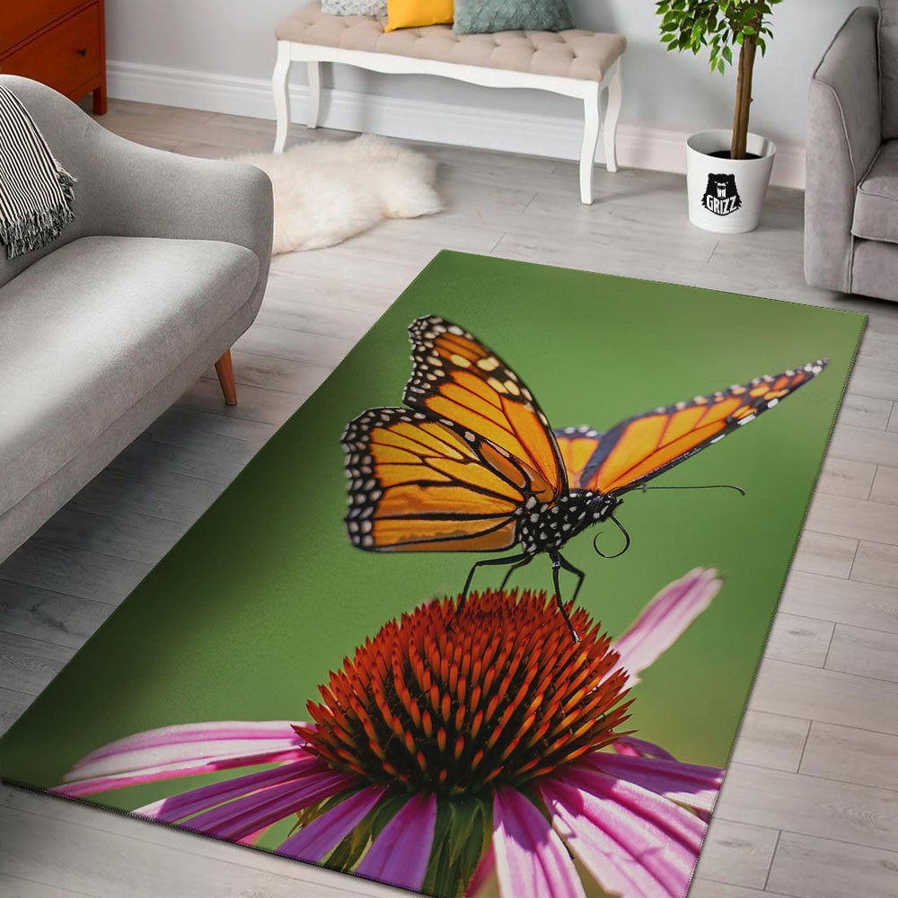 Butterfly Monarch Orange Print Floor Mat-grizzshop