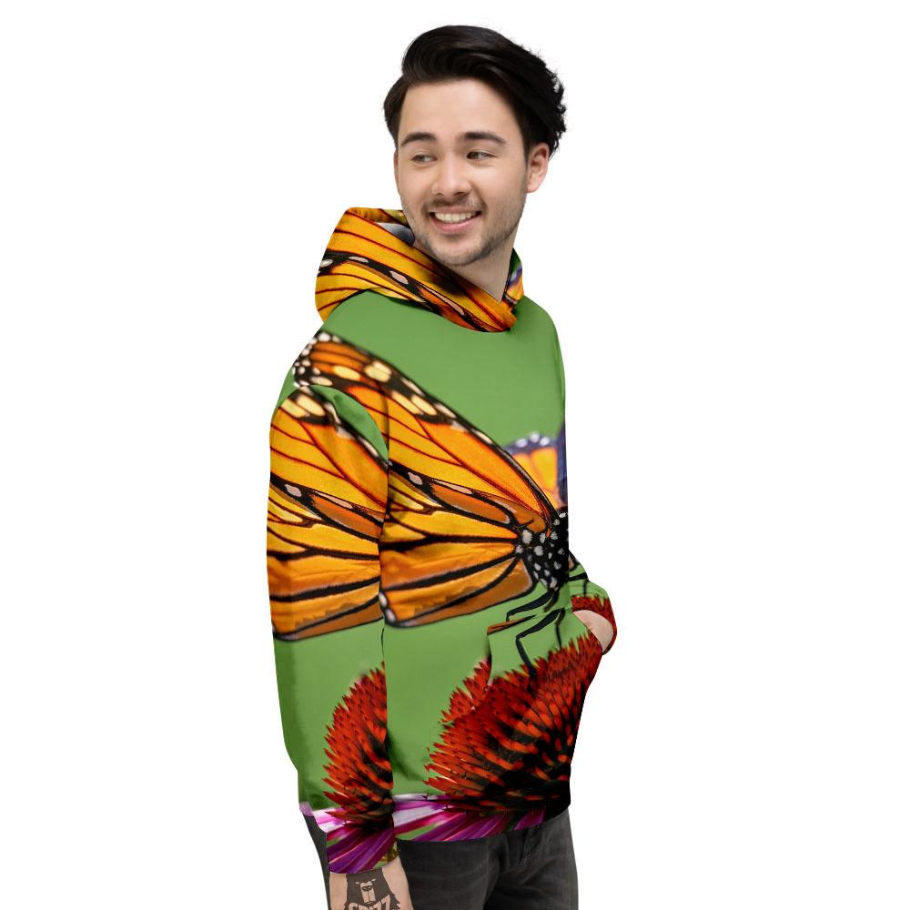 Butterfly Monarch Orange Print Men's Hoodie-grizzshop