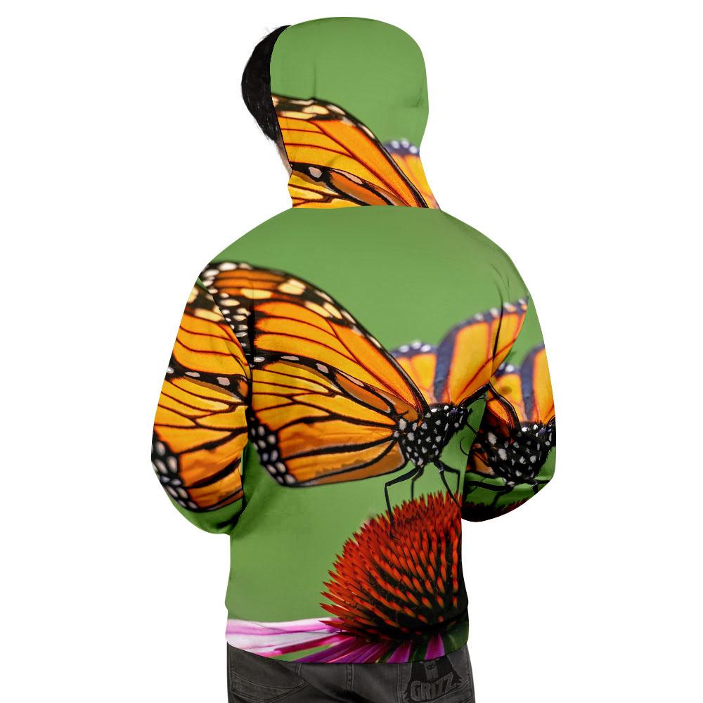 Butterfly Monarch Orange Print Men's Hoodie-grizzshop