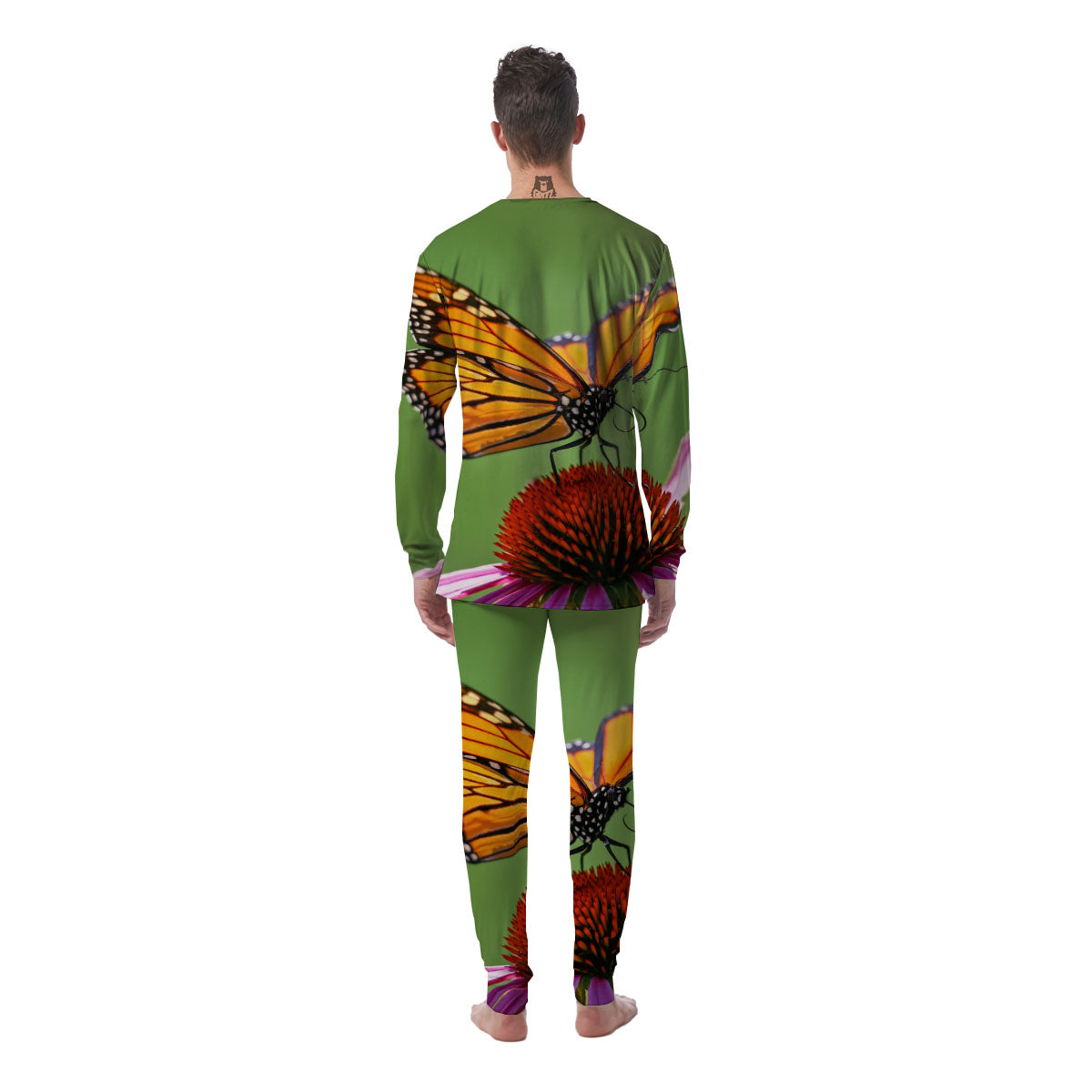 Butterfly Monarch Orange Print Men's Pajamas-grizzshop
