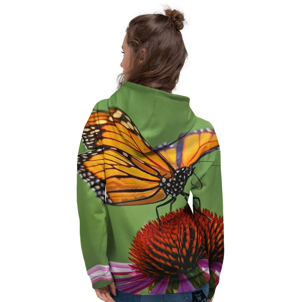 Butterfly Monarch Orange Print Women's Hoodie-grizzshop