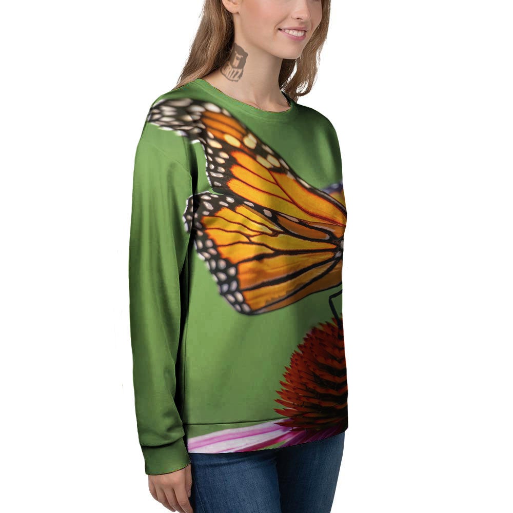 Butterfly Monarch Orange Print Women's Sweatshirt-grizzshop