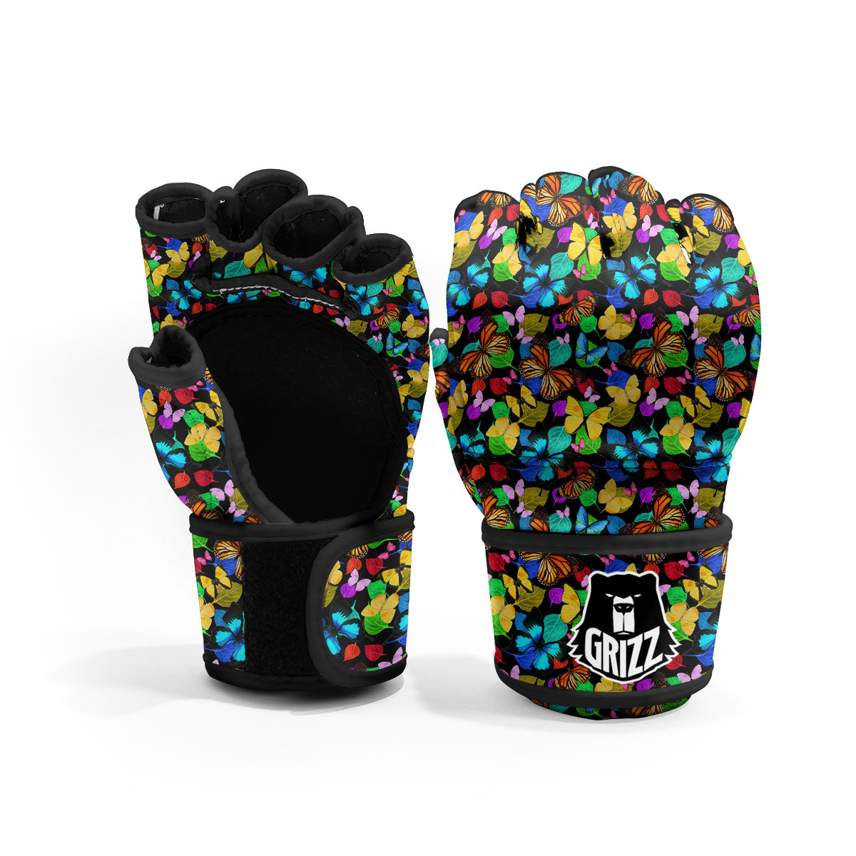 Butterfly Rainbow Print Pattern MMA Gloves-grizzshop