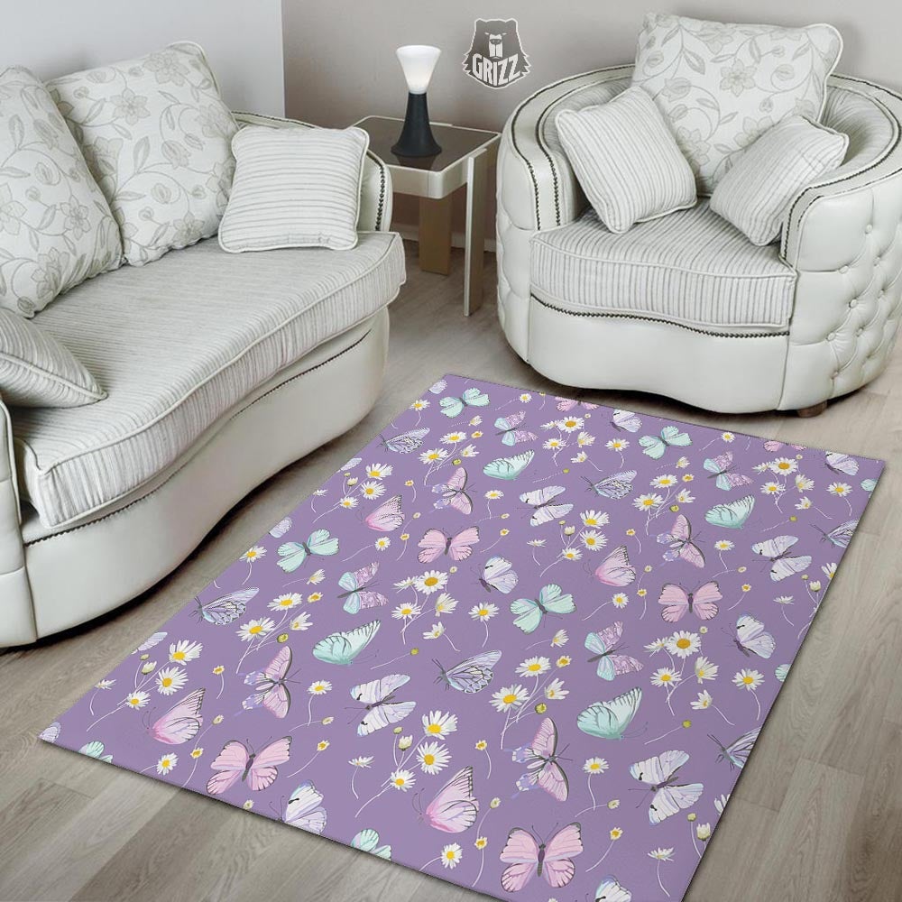 Butterfly Spring Print Pattern Floor Mat-grizzshop
