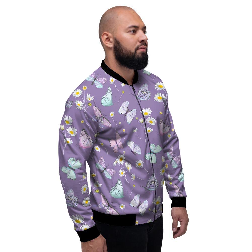 Butterfly Spring Print Pattern Men's Bomber Jacket-grizzshop