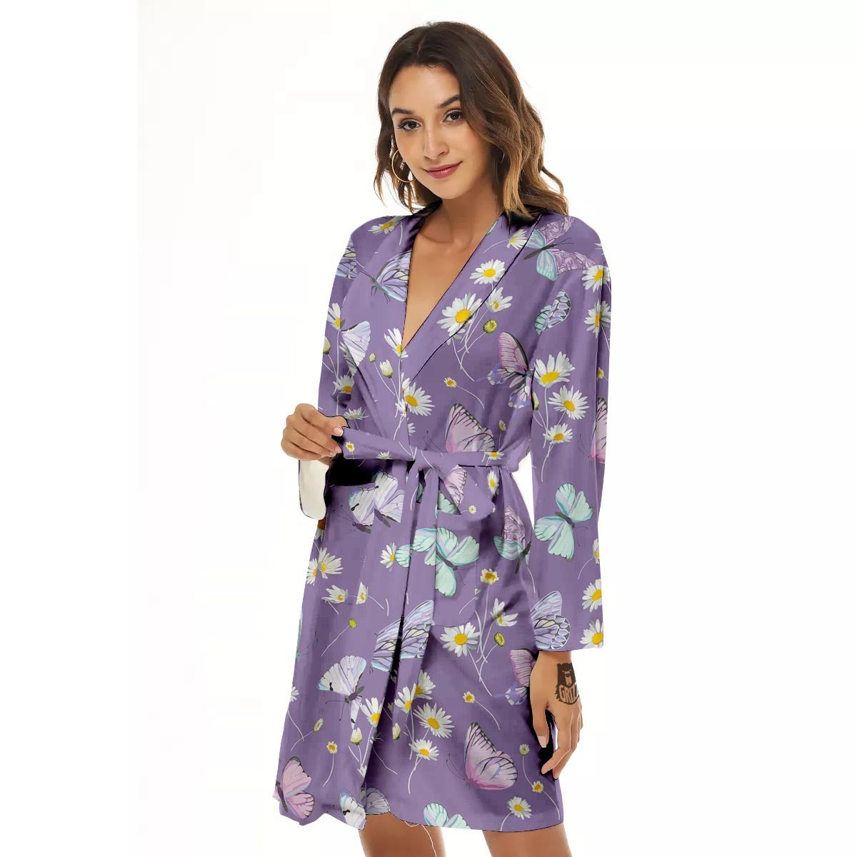 Butterfly Spring Print Pattern Women's Robe-grizzshop