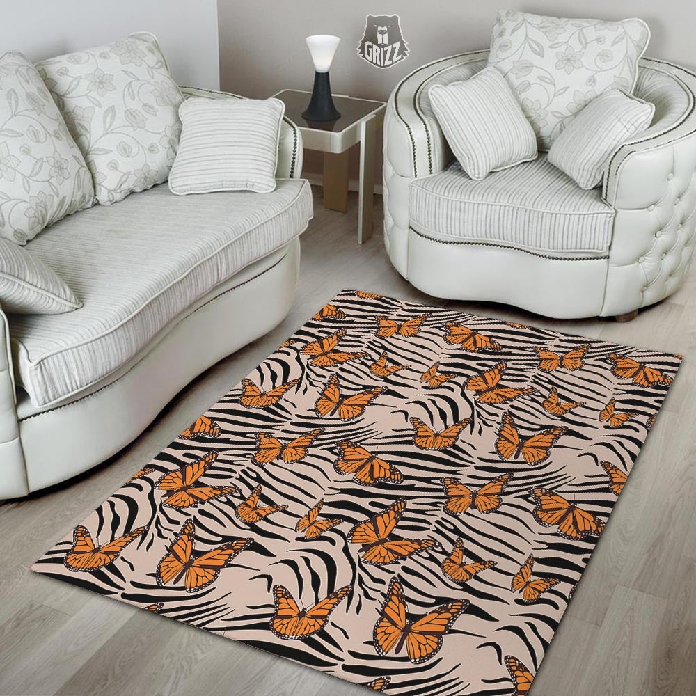 Butterfly Tiger Monarch Print Pattern Floor Mat-grizzshop