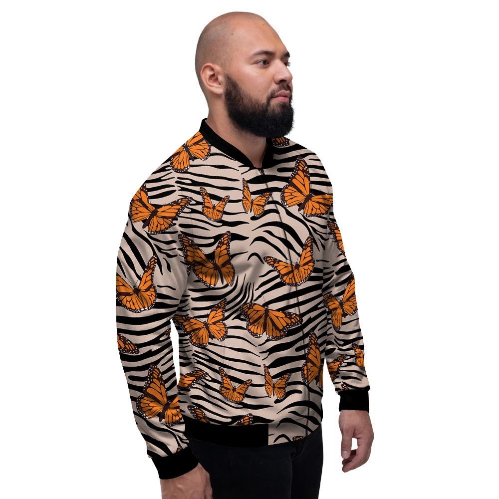 Butterfly Tiger Monarch Print Pattern Men's Bomber Jacket-grizzshop