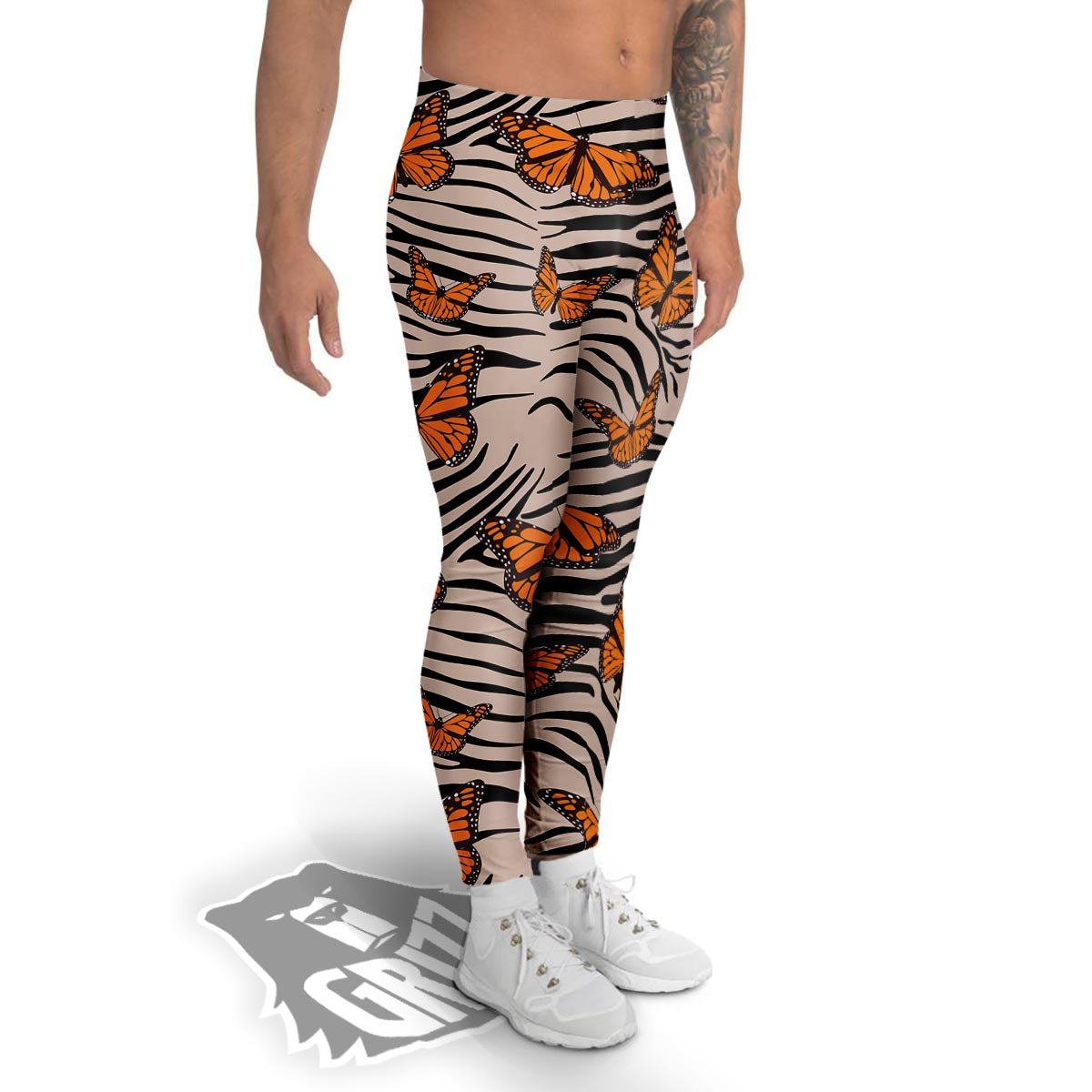 Butterfly Tiger Monarch Print Pattern Men's Leggings-grizzshop