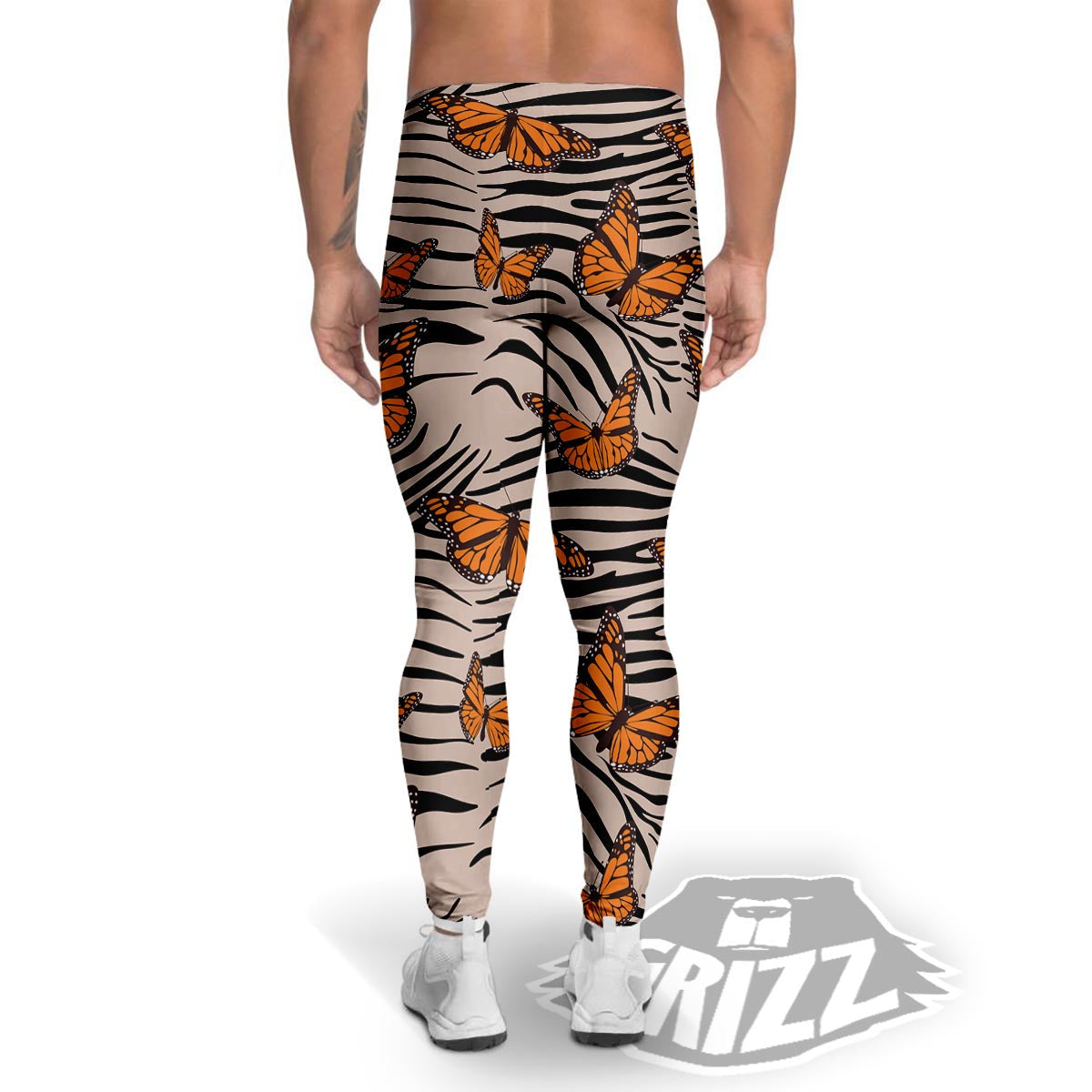 Butterfly Tiger Monarch Print Pattern Men's Leggings-grizzshop