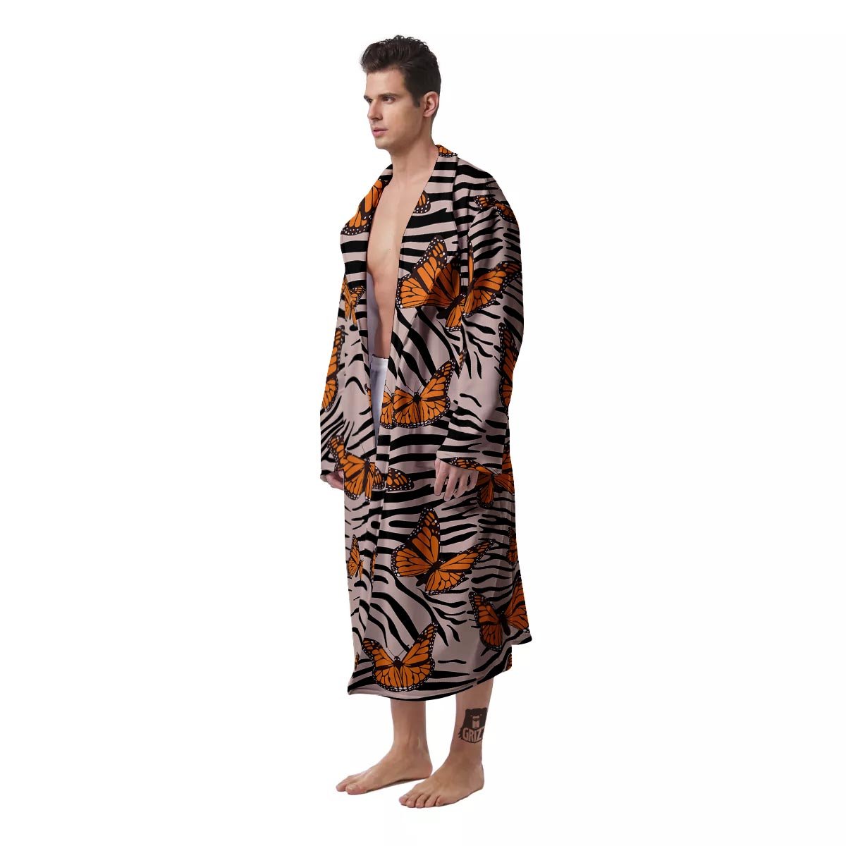 Butterfly Tiger Monarch Print Pattern Men's Robe-grizzshop