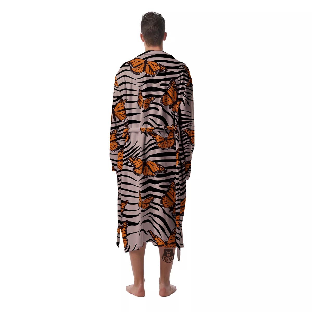 Butterfly Tiger Monarch Print Pattern Men's Robe-grizzshop