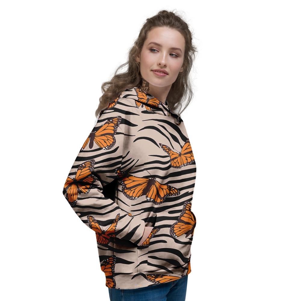 Butterfly Tiger Monarch Print Pattern Women's Hoodie-grizzshop