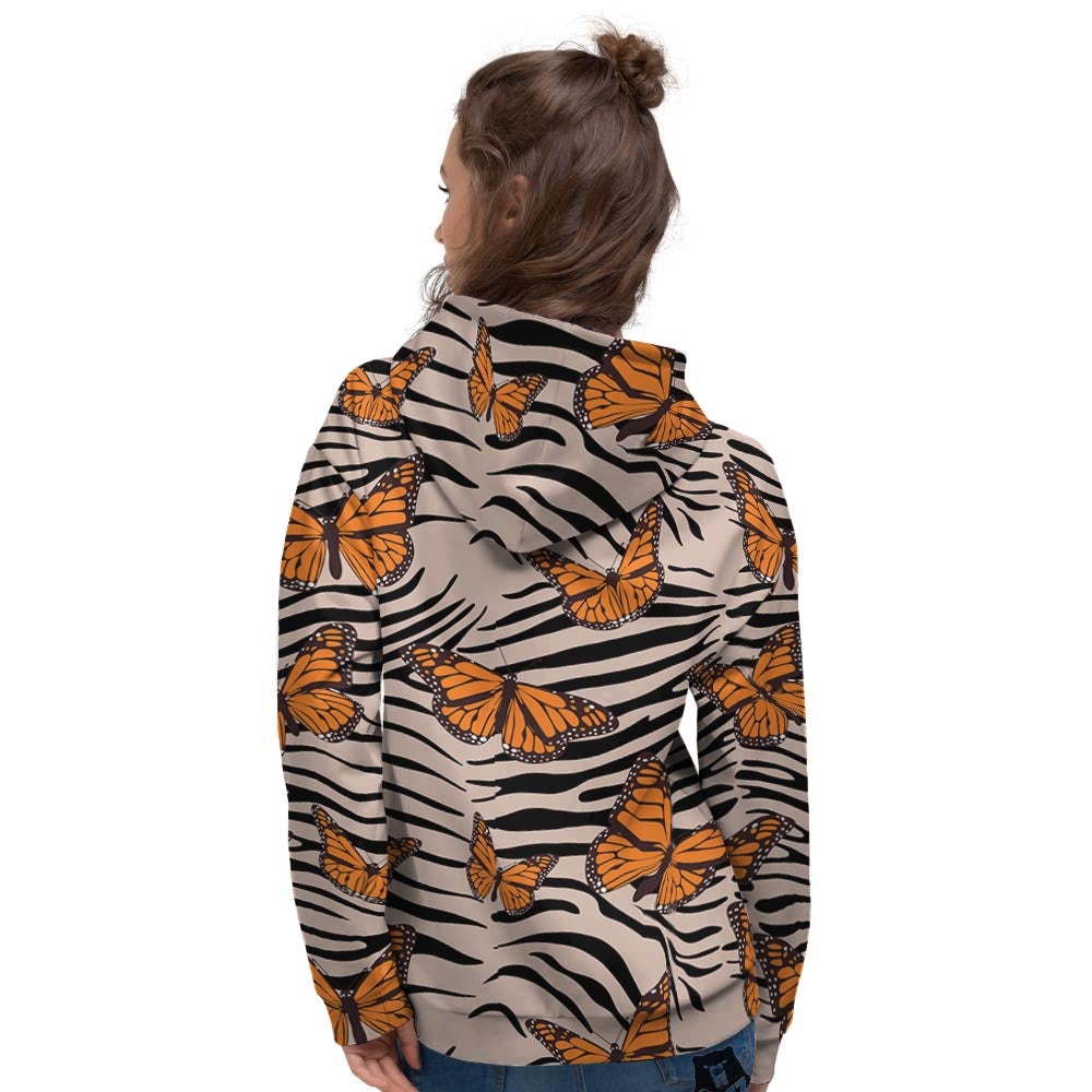 Butterfly Tiger Monarch Print Pattern Women's Hoodie-grizzshop