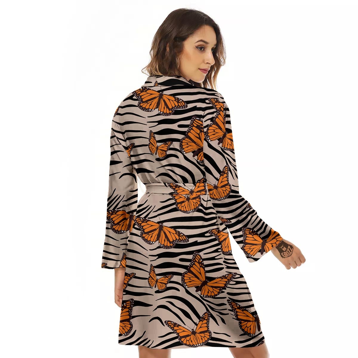 Butterfly Tiger Monarch Print Pattern Women's Robe-grizzshop