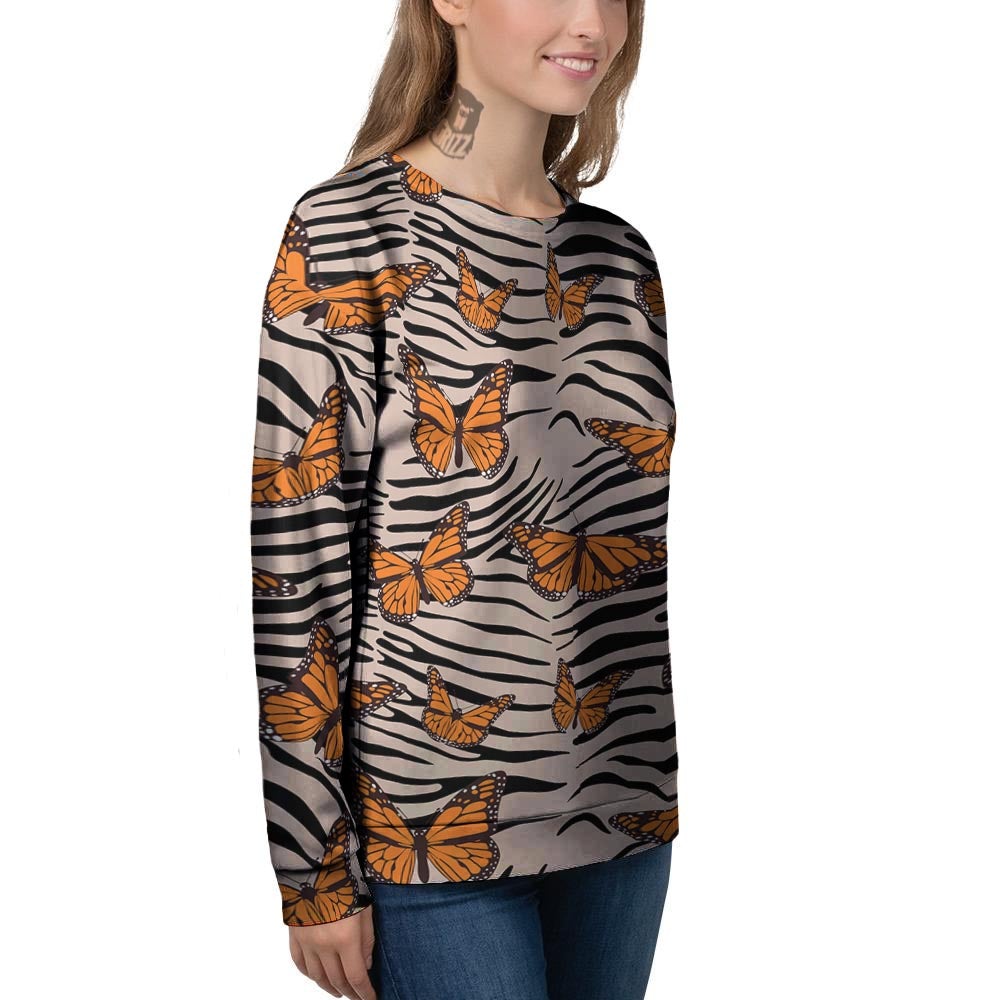 Butterfly Tiger Monarch Print Pattern Women's Sweatshirt-grizzshop