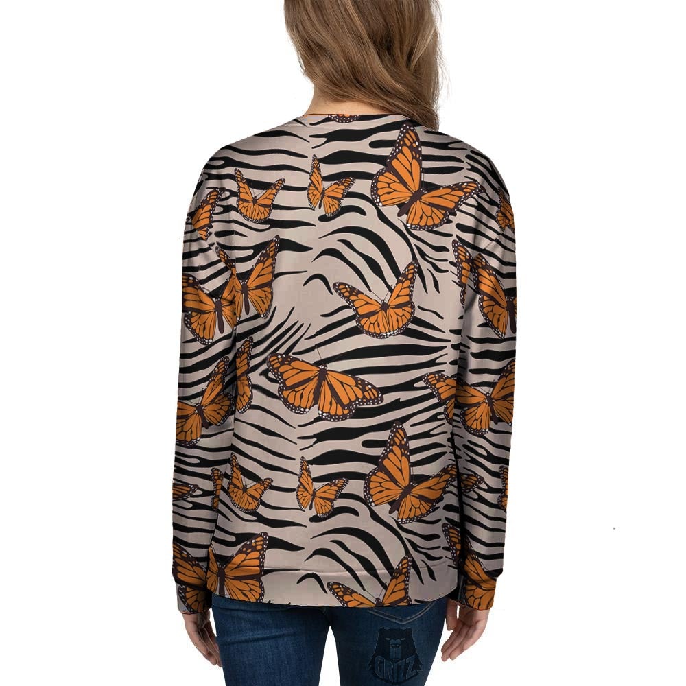 Butterfly Tiger Monarch Print Pattern Women's Sweatshirt-grizzshop