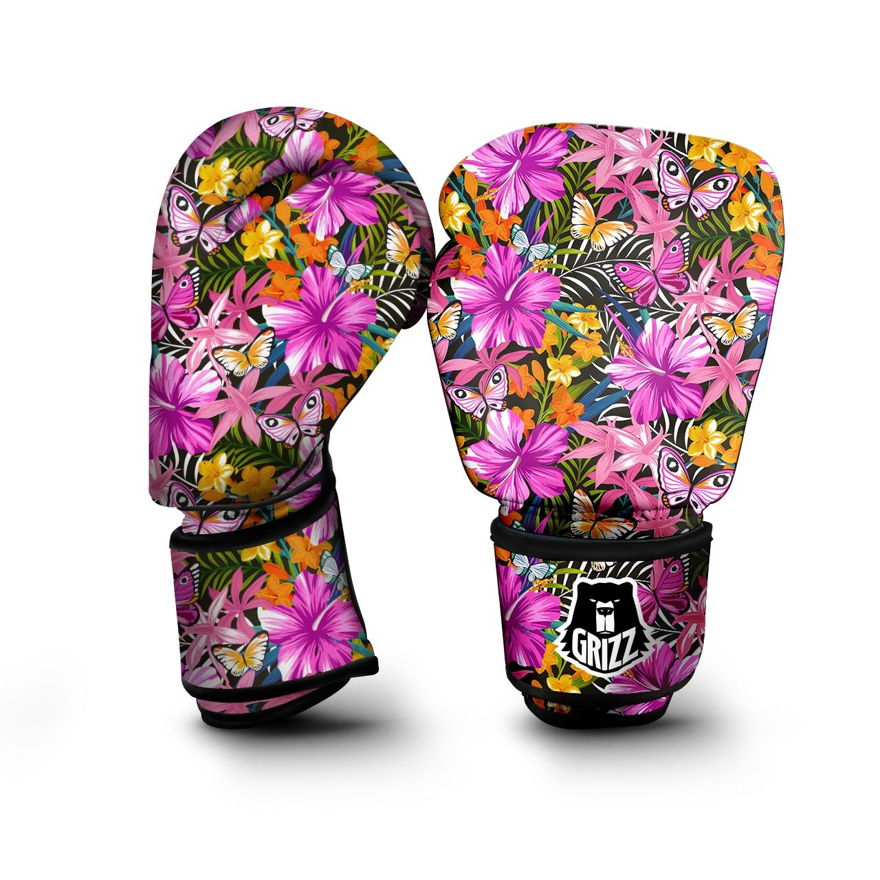 Butterfly Tropical Print Pattern Boxing Gloves-grizzshop
