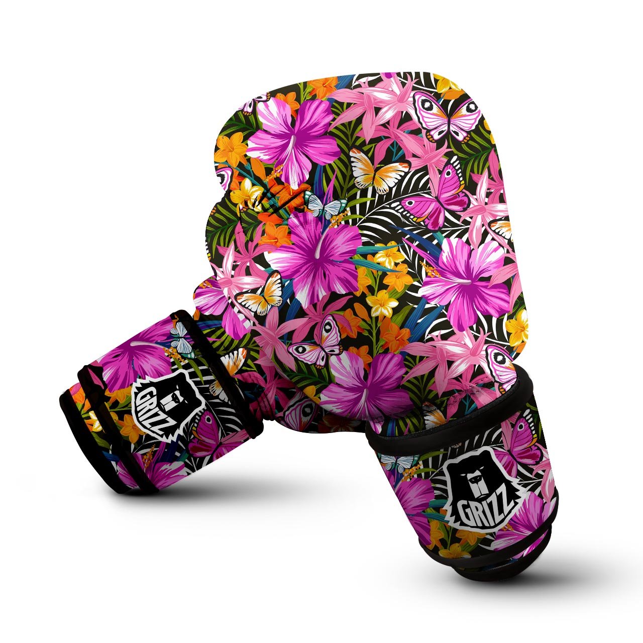 Butterfly Tropical Print Pattern Boxing Gloves-grizzshop