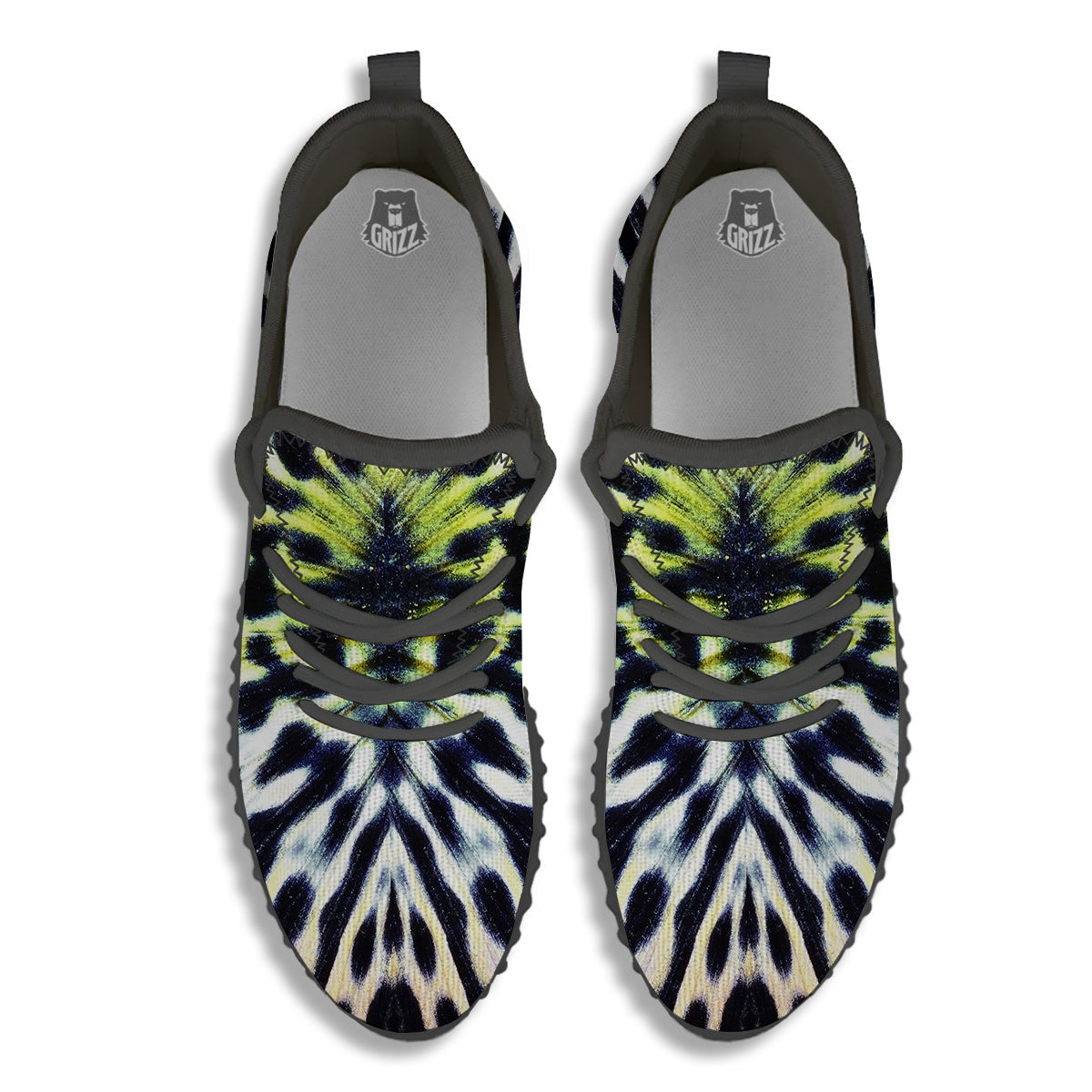 Butterfly Wing Skin Black White And Green Print Black Walking Shoes-grizzshop