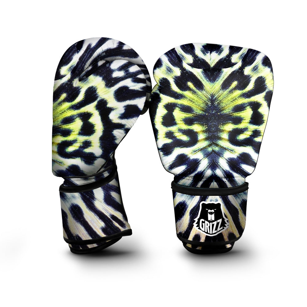 Butterfly Wing Skin Black White And Green Print Boxing Gloves-grizzshop