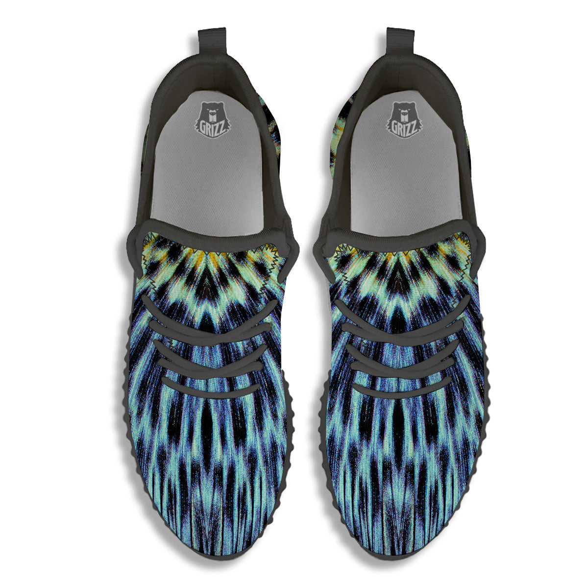 Butterfly Wing Skin Blue Print Black Walking Shoes-grizzshop