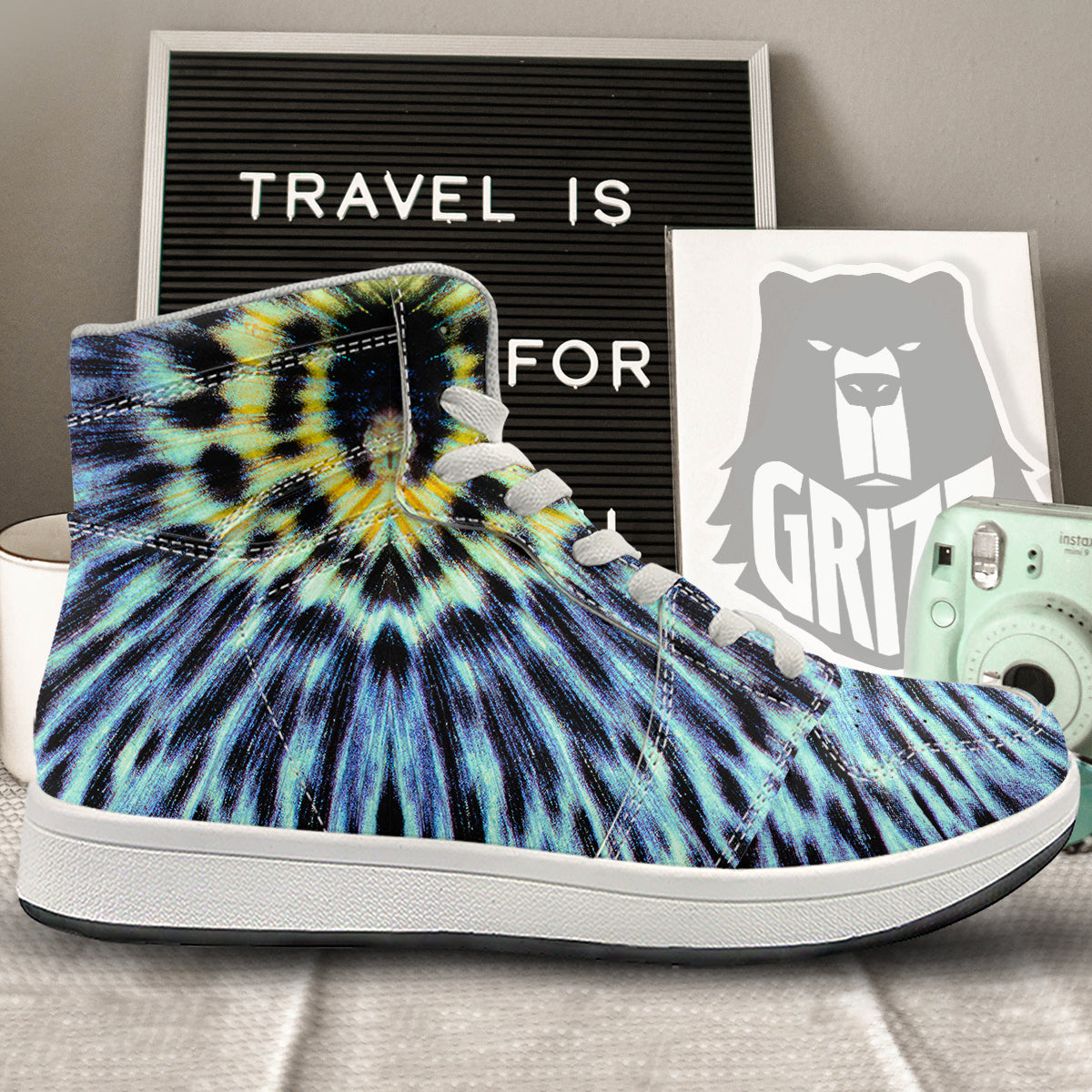 Butterfly Wing Skin Blue Print High Top Sneakers-grizzshop