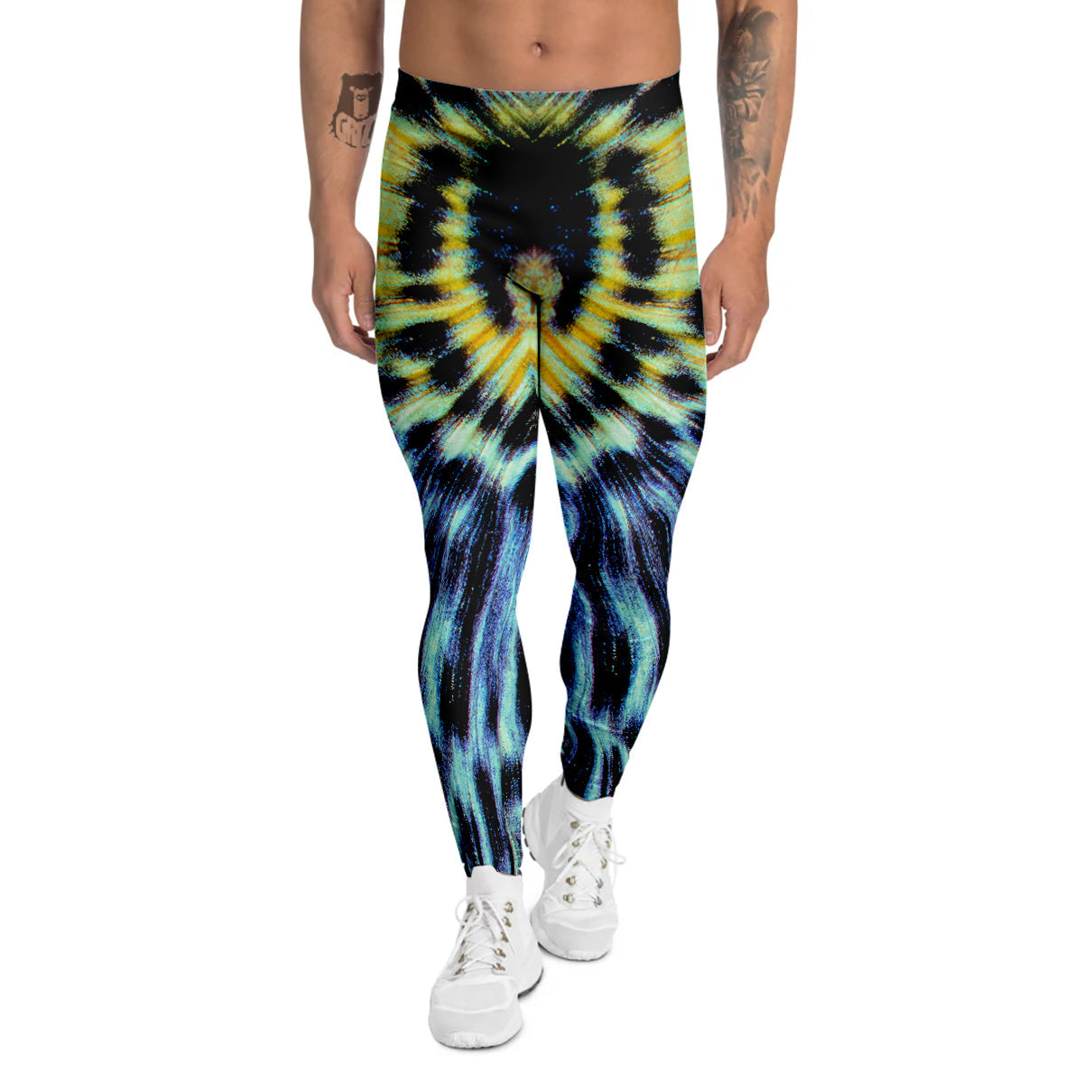 Butterfly Wing Skin Blue Print Men's Leggings-grizzshop