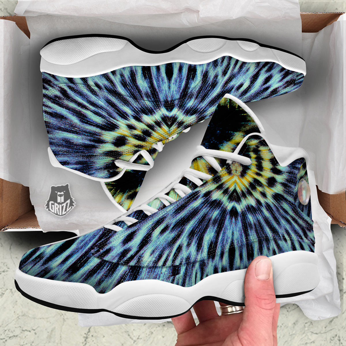Butterfly Wing Skin Blue Print White Basketball Shoes-grizzshop