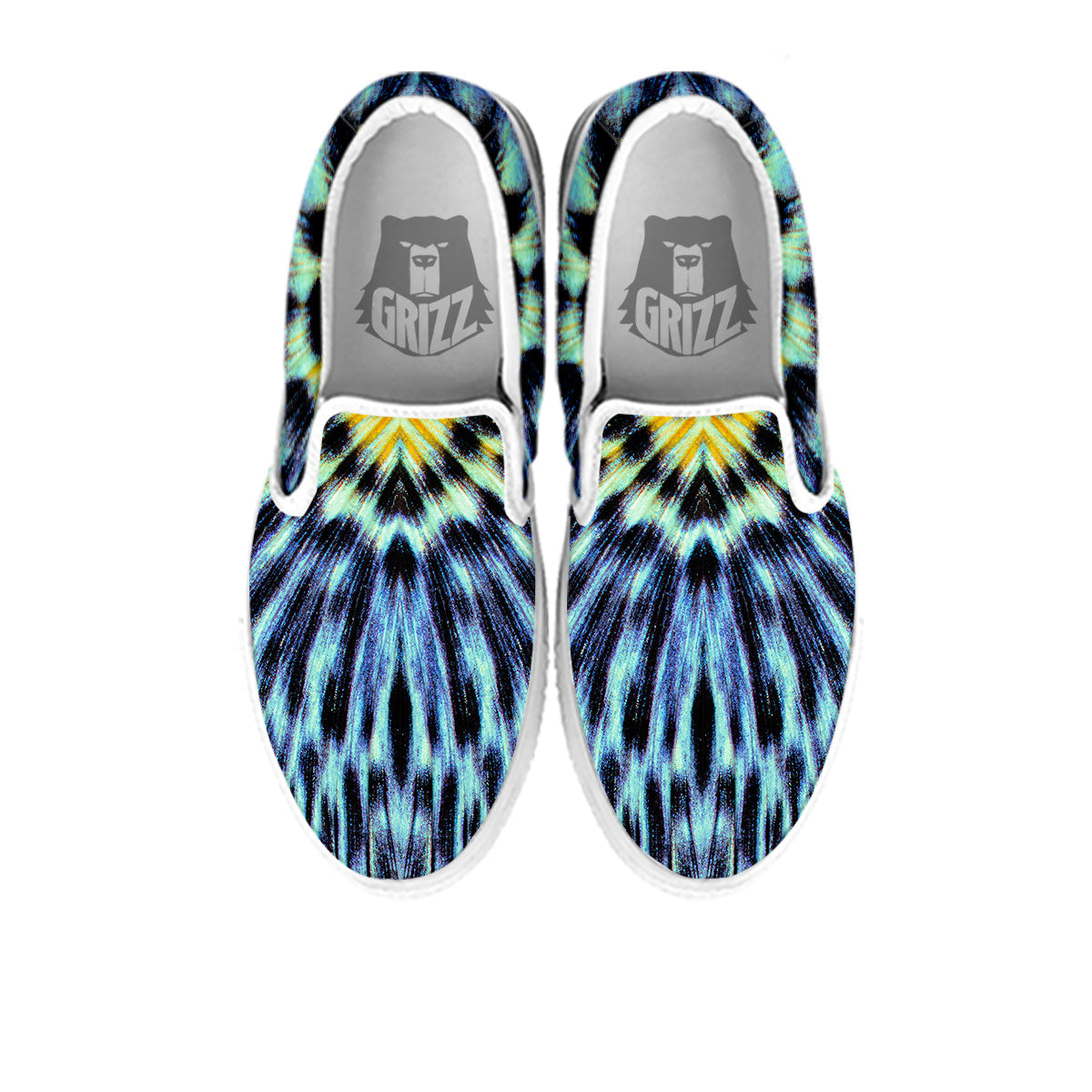 Butterfly Wing Skin Blue Print White Slip On Shoes-grizzshop