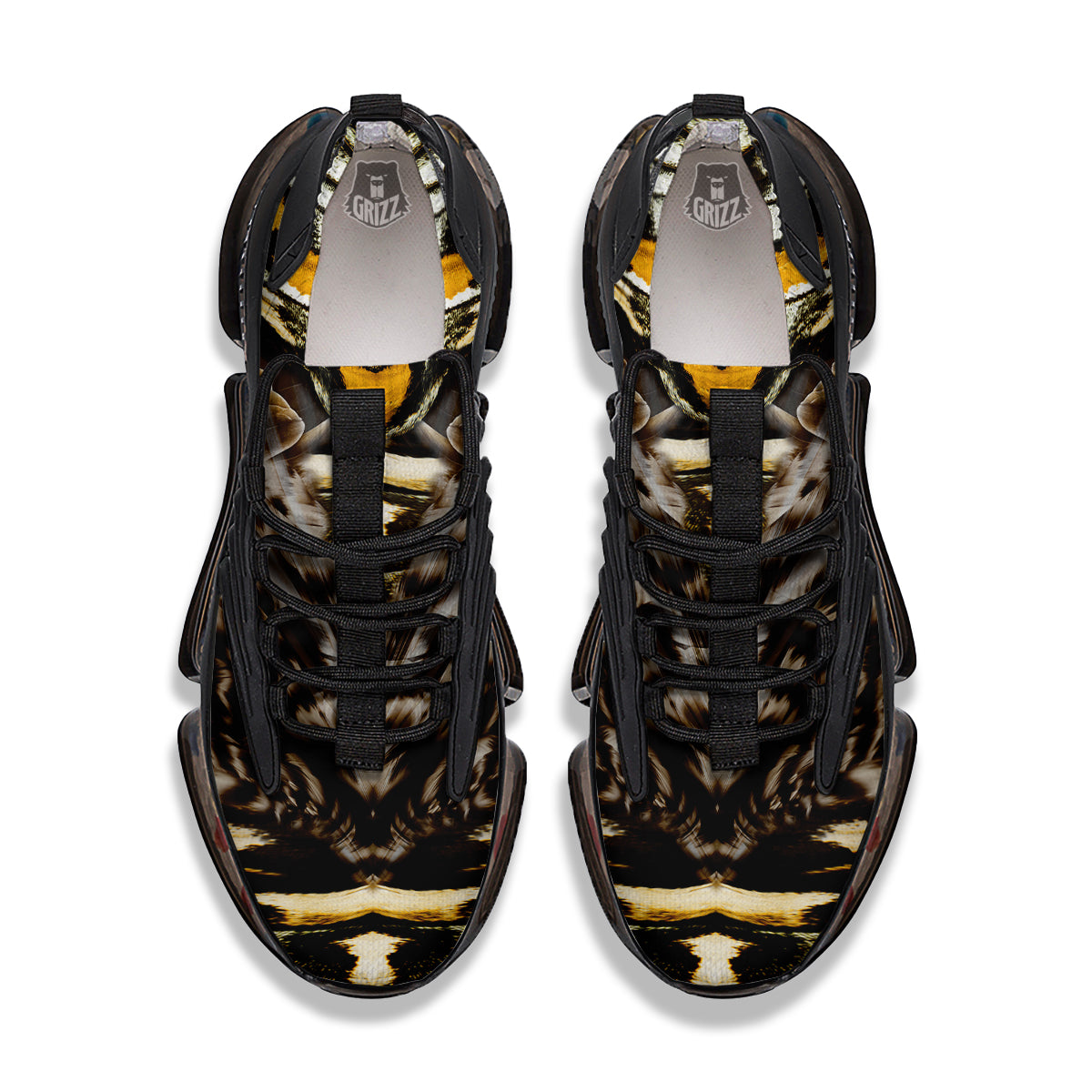 Butterfly Wing Skin Dark And Orange Print Black Gym Shoes-grizzshop