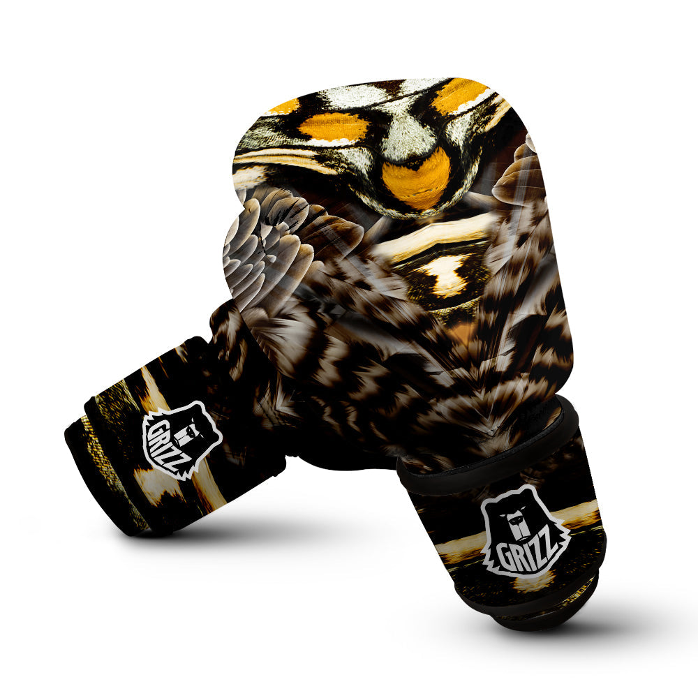Butterfly Wing Skin Dark And Orange Print Boxing Gloves-grizzshop
