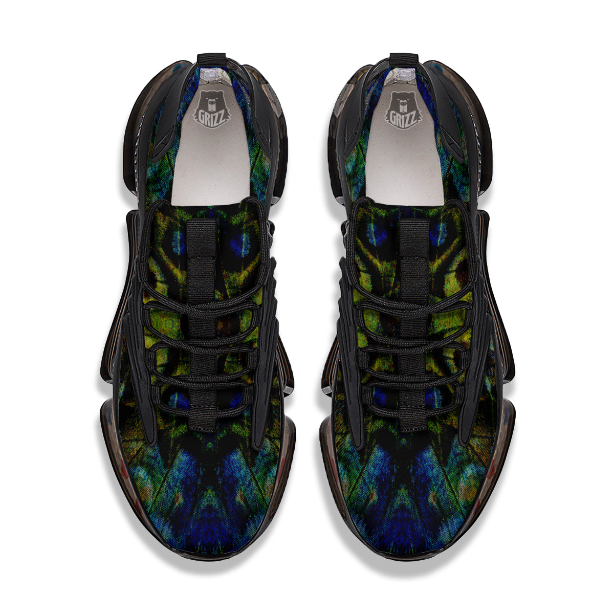 Butterfly Wing Skin Dark Print Black Gym Shoes-grizzshop