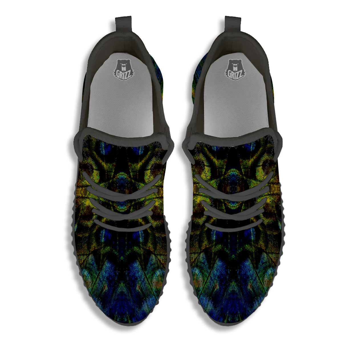 Butterfly Wing Skin Dark Print Black Walking Shoes-grizzshop