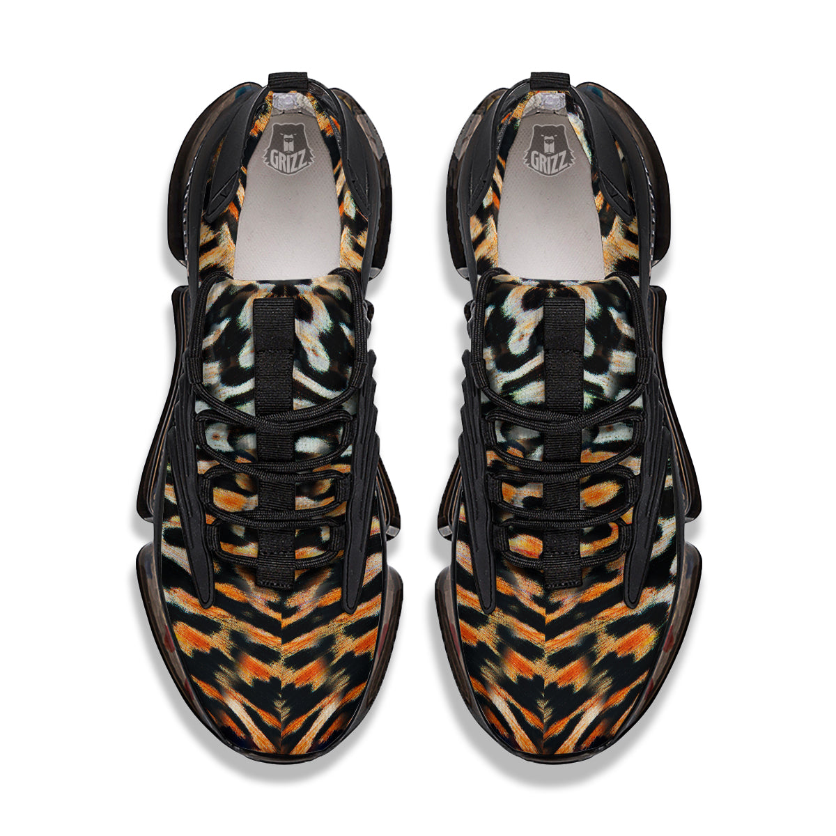 Butterfly Wing Skin Orage Print Black Gym Shoes-grizzshop