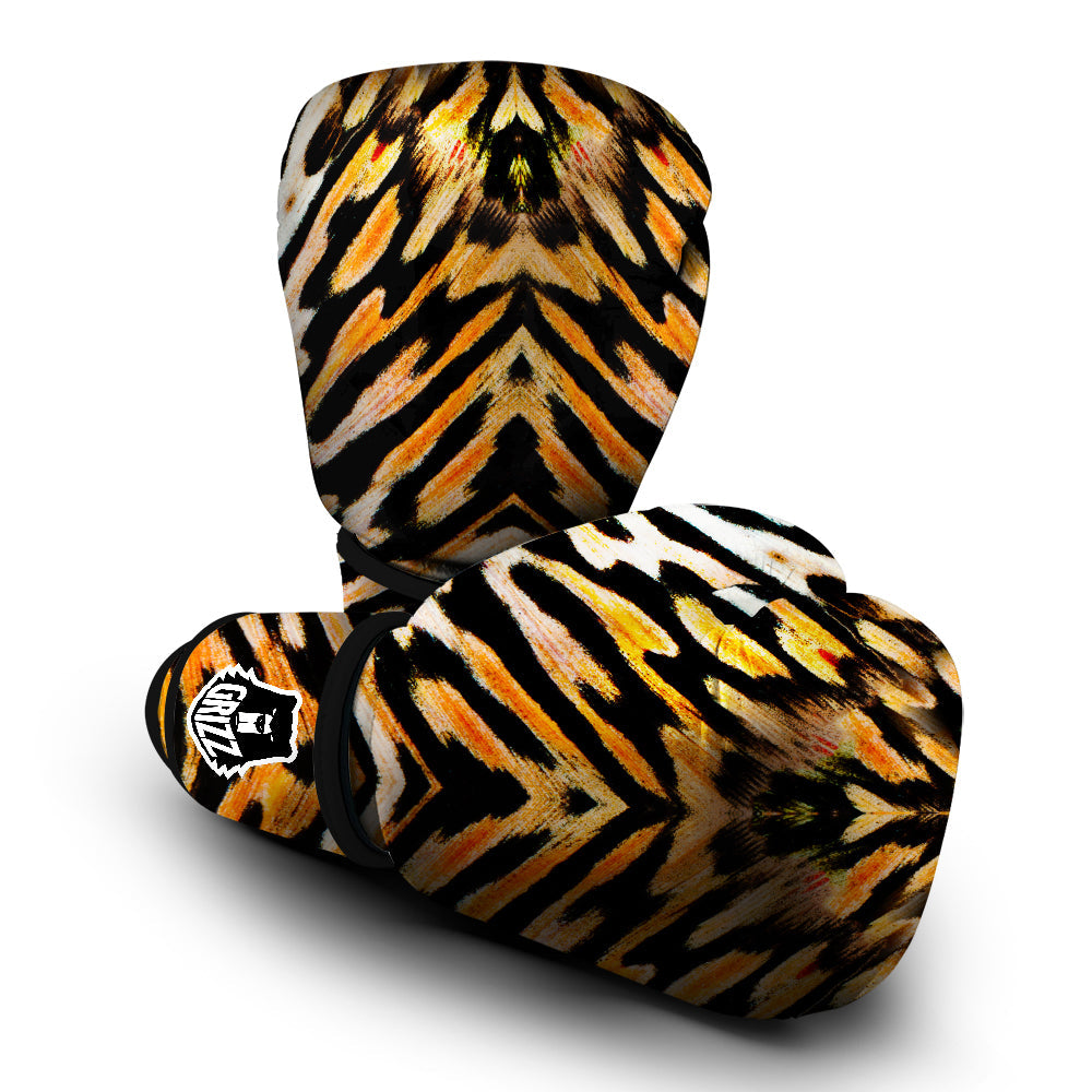 Butterfly Wing Skin White Orange Tiger Print Boxing Gloves-grizzshop
