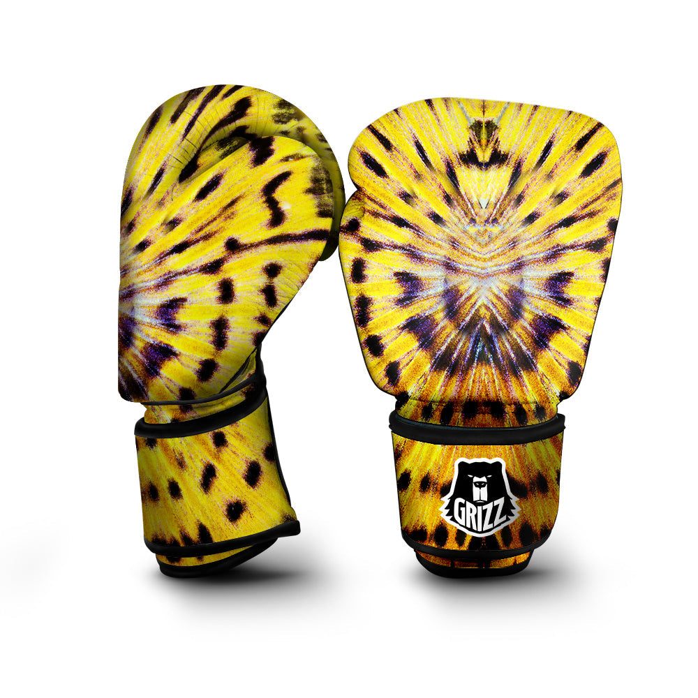 Butterfly Wing Skin Yellow Print Boxing Gloves-grizzshop