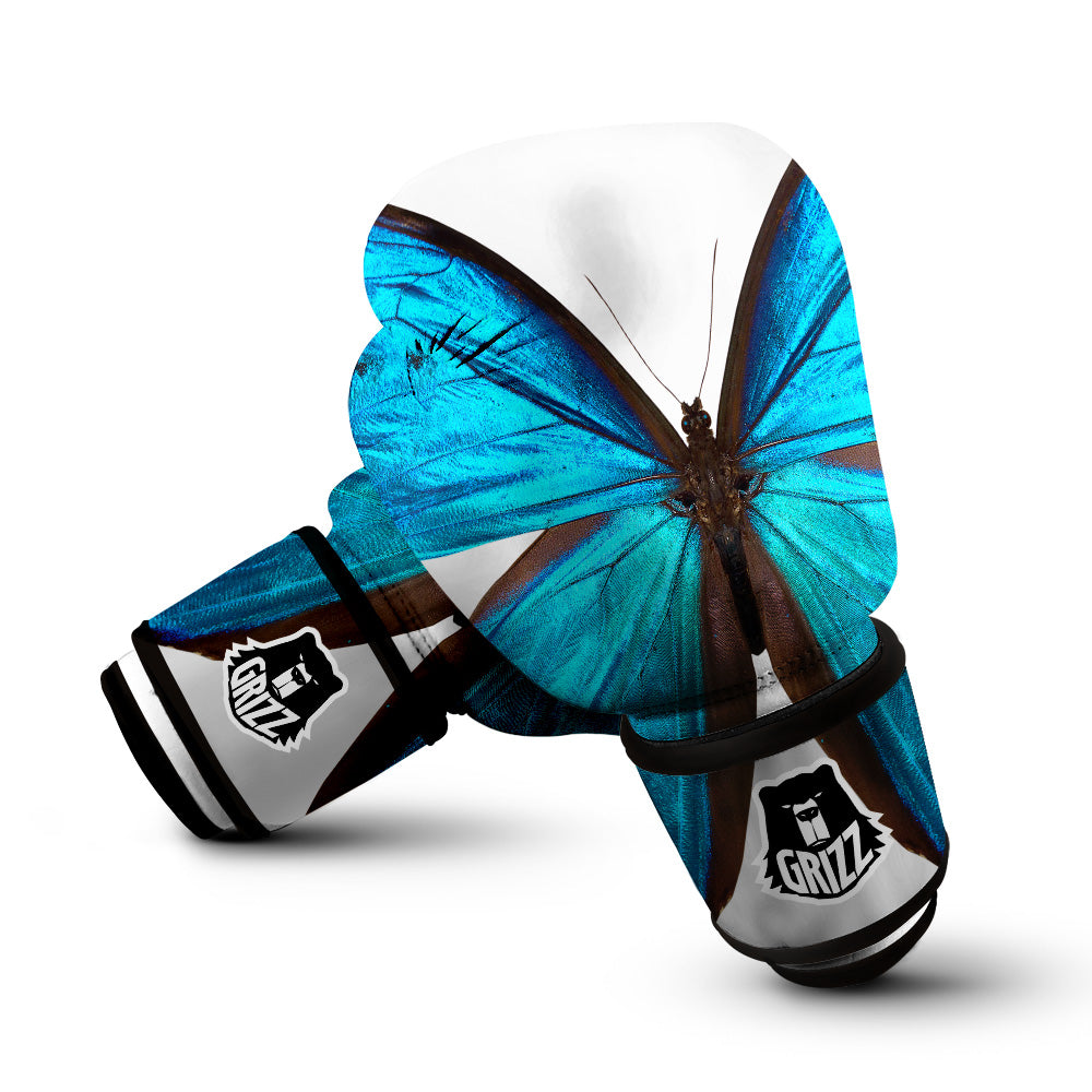 Butterfly Wings Blue Monarch Print Boxing Gloves-grizzshop