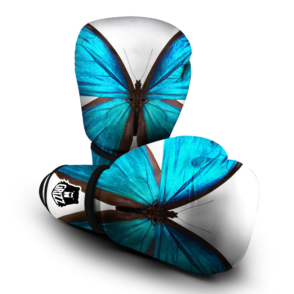 Butterfly Wings Blue Monarch Print Boxing Gloves-grizzshop