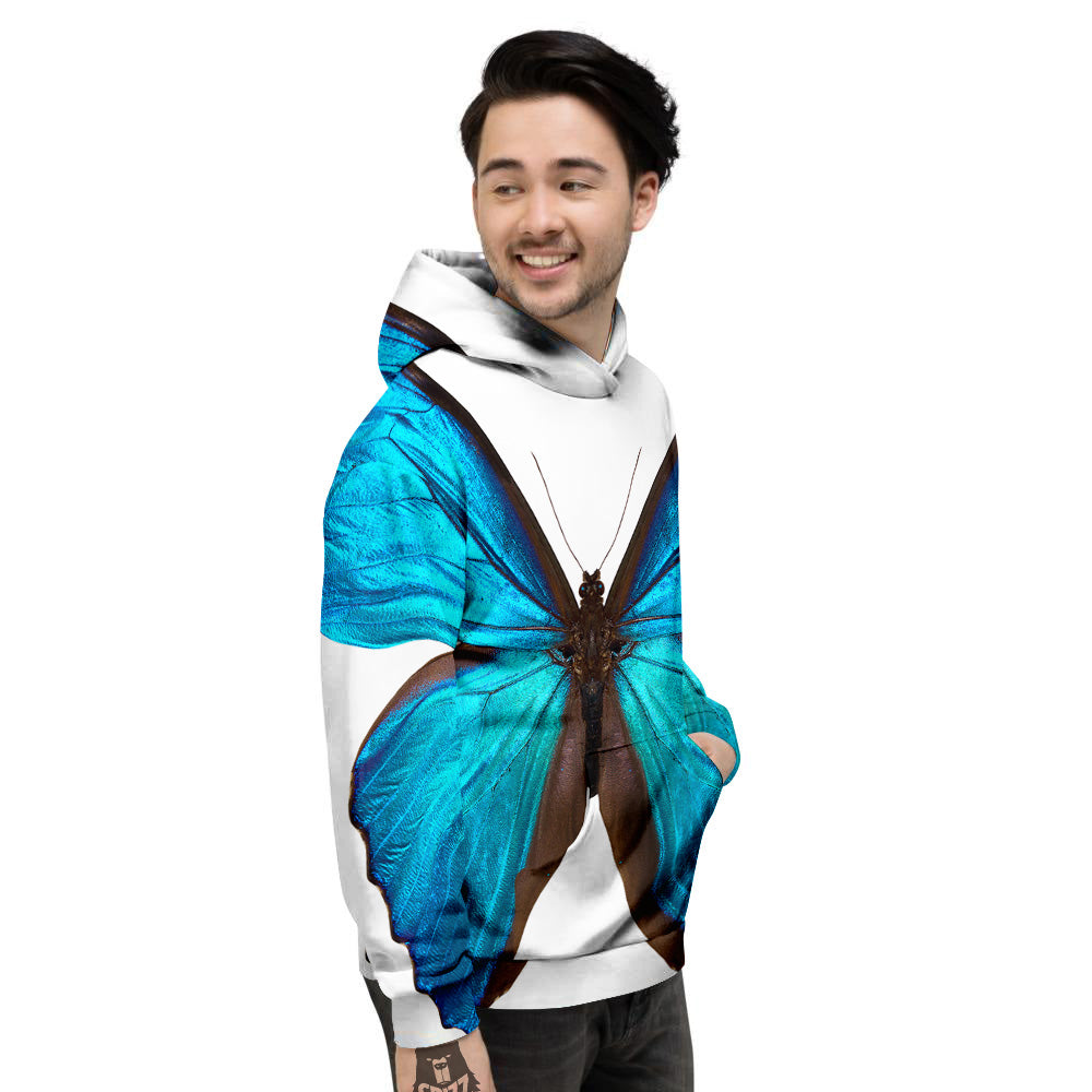 Butterfly Wings Blue Monarch Print Men's Hoodie-grizzshop