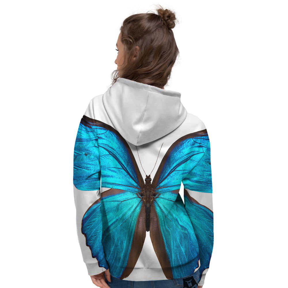 Butterfly Wings Blue Monarch Print Women's Hoodie-grizzshop
