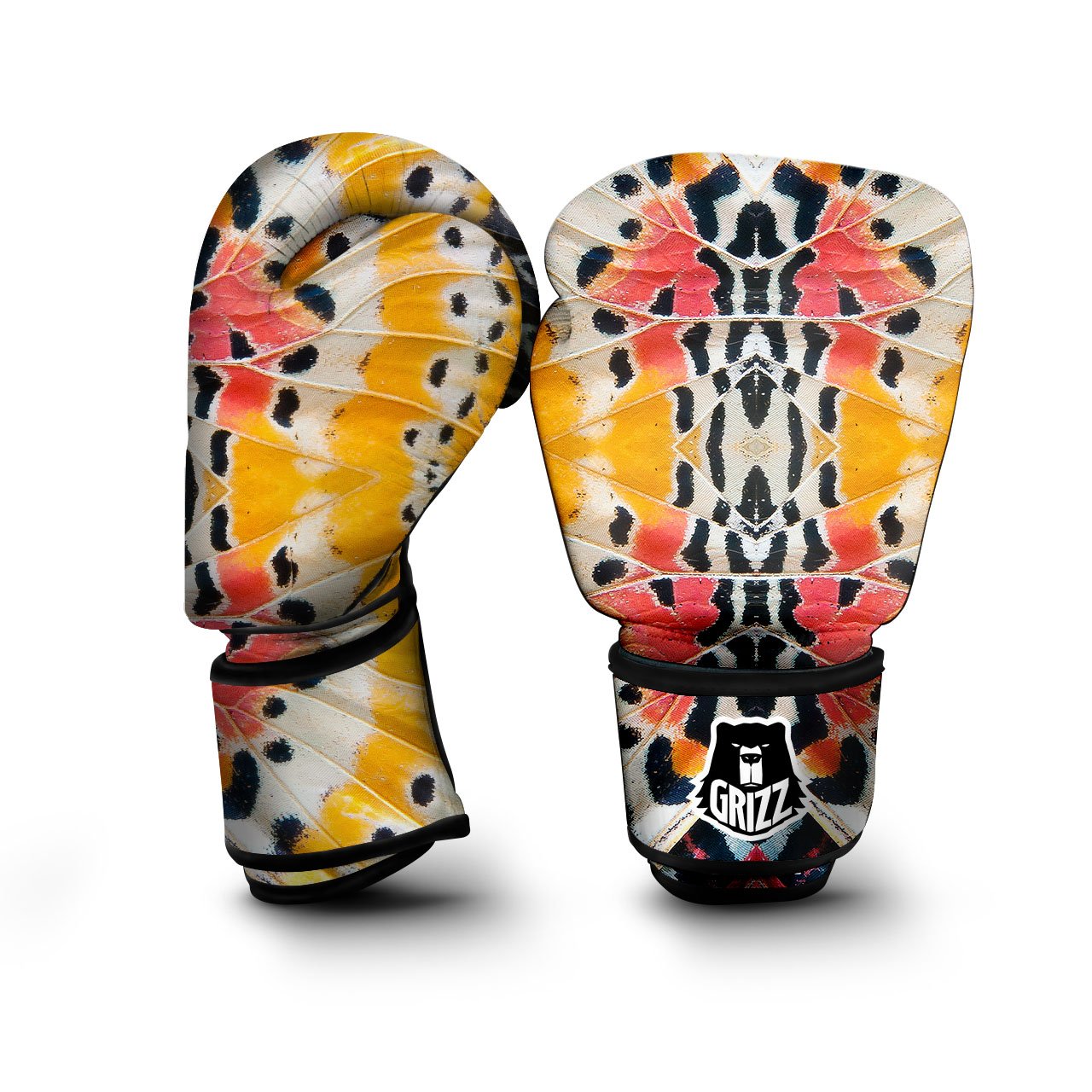 Butterfly Wings Orange Monarch Print Boxing Gloves-grizzshop